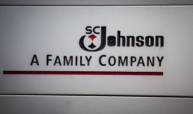 SC Johnson logo in fornt of their office for Prague