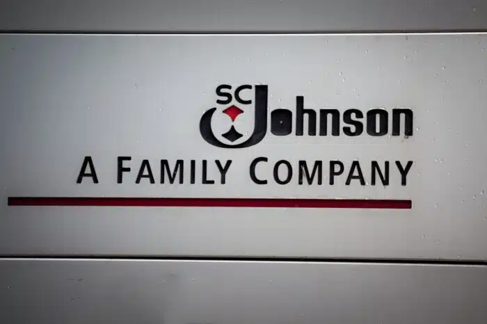 SC Johnson logo in fornt of their office for Prague
