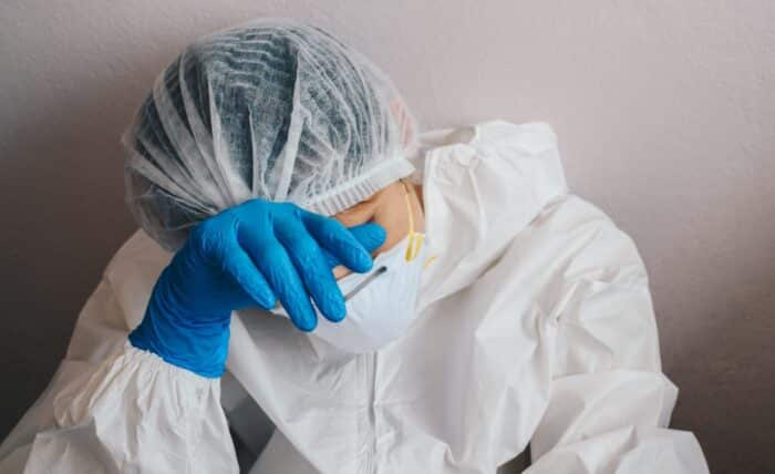 Burnt out healthcare worker