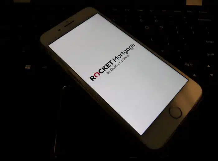 Rocket Mortgage is open on a smart phone. 