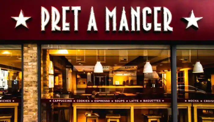 Pret a manger entrance image London.