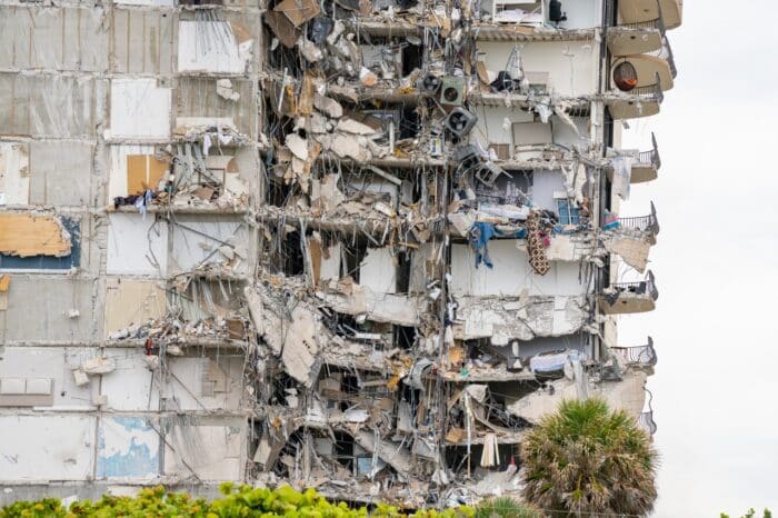 aftermath of the Champlain Towers collapse