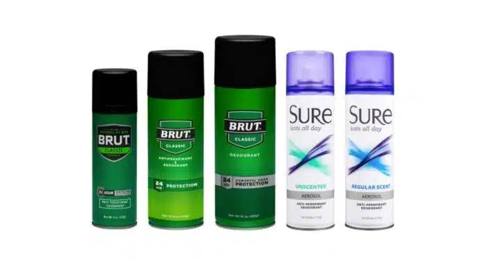 Brute and Sure Aerosol sprays