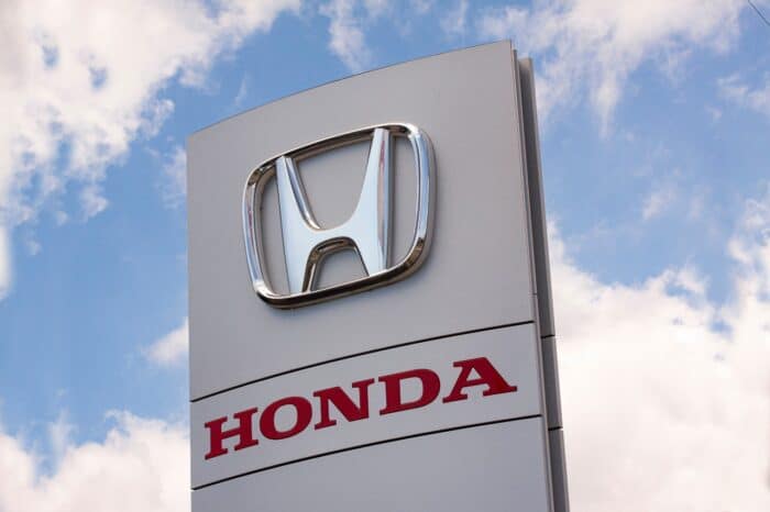 Sign with the logo of Honda Motor Company, L