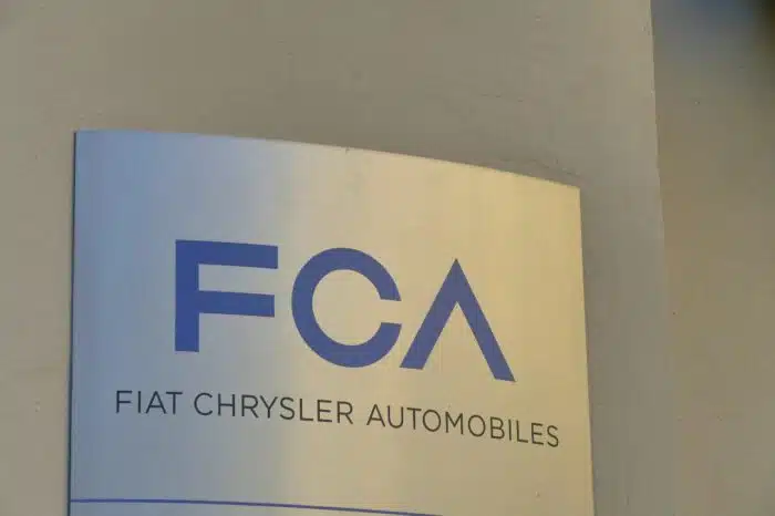 FCA automotive group logo plate Turin Italy