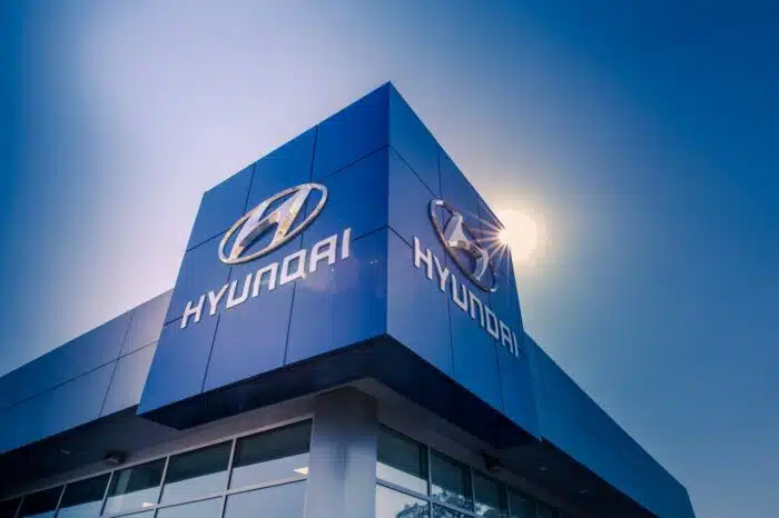 Close up of a Hyundai Car Dealer