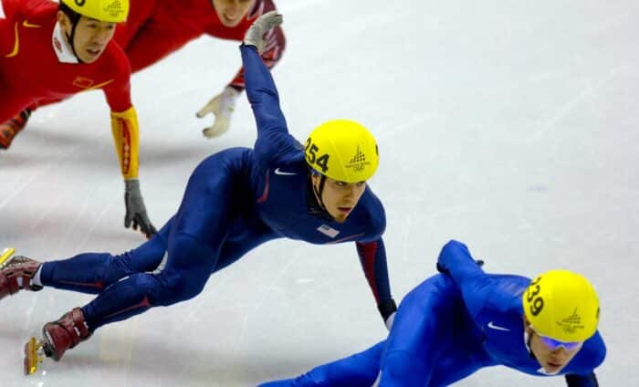 Apolo Anton Ohno (USA) competes during the Short Track