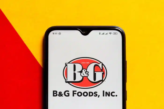 In this photo illustration the B&G Foods logo seen displayed on a smartphone