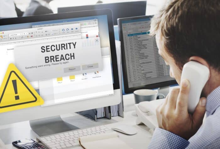 Security Breach Cyber Attack Computer Crime Password Concept