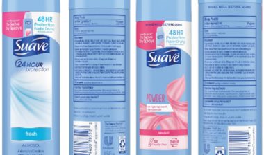 Suave Recalled deodorants