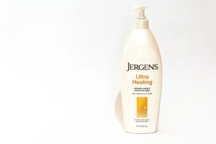Jergens Ultra Healing Extra Dry Skin Moisturizer/ Body Lotion isolated on white background