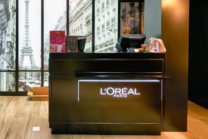 nterior shot of a L'Oreal store in Hong Kong.