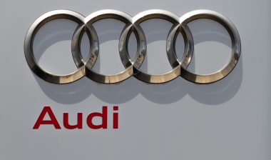 Shining logo of the Audi car company.