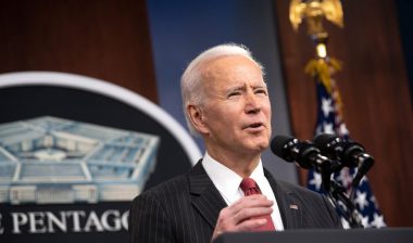 President Joe Biden delivers remarks to Department of Defense personnel