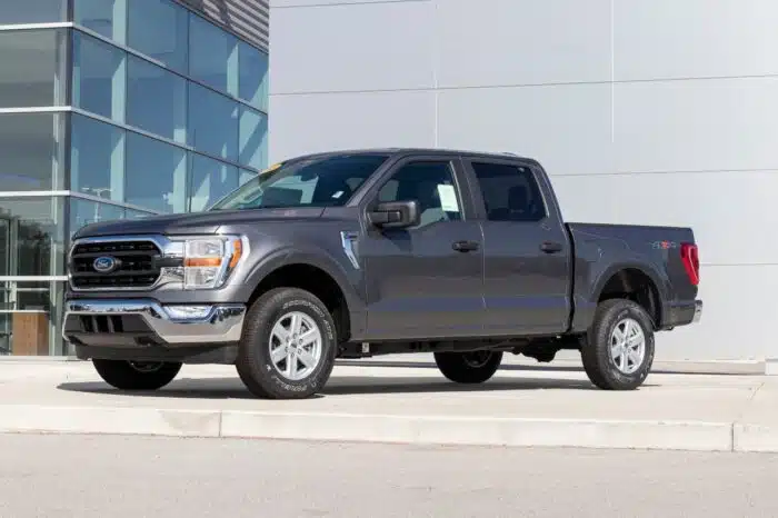 Ford F-150 display at a dealership. T