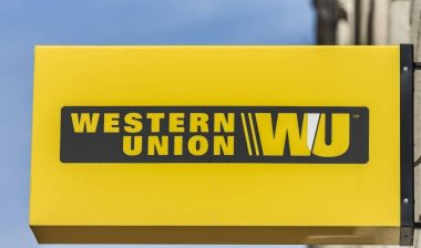 Western Union sign and logo.