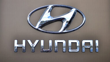 Logotype of Hyundai corporation.