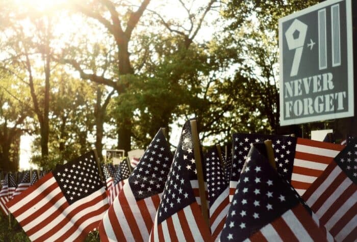 Photo of a 9/11 memorial site.