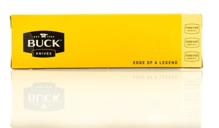 A Buck knife box isolated on a white background - buck knives usa maden - usa settlement