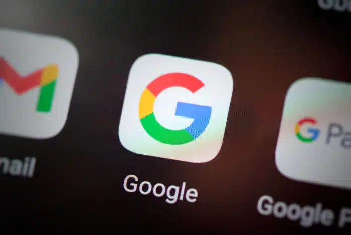 Photo of Google app icon on Android system.