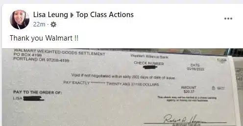 Walmart Weighted Goods FB 2 5-9-22 settlement rebate