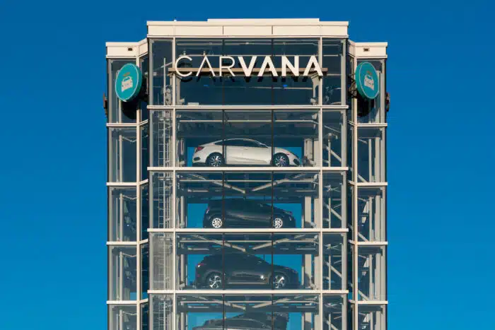 Carvana automobile dealership vending machine. 