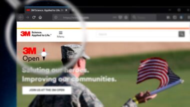 Illustrative Editorial of 3M Company website homepage. earplugs, military