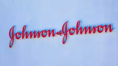 Johnson Johnson sign at multinational corporation office in Silicon Valley.