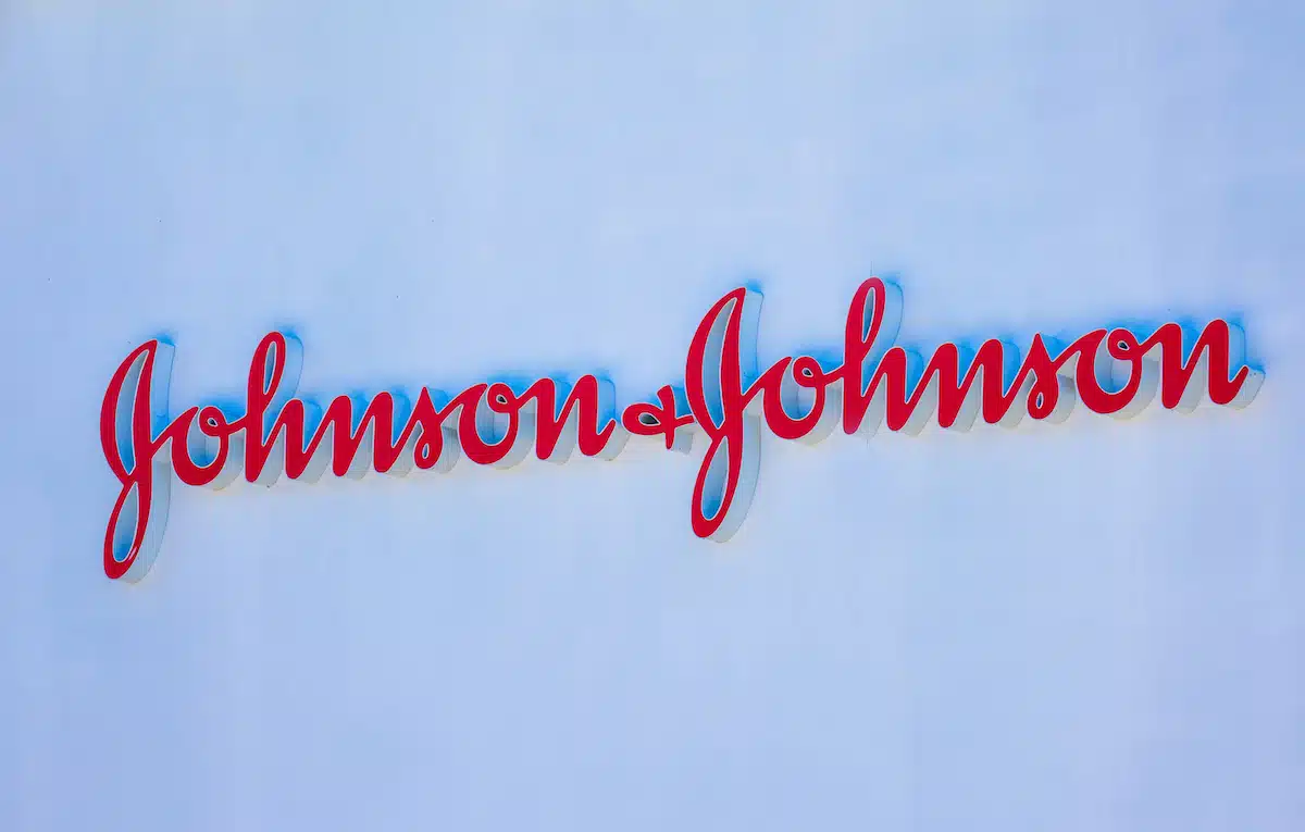 Johnson Johnson sign at multinational corporation office in Silicon Valley.
