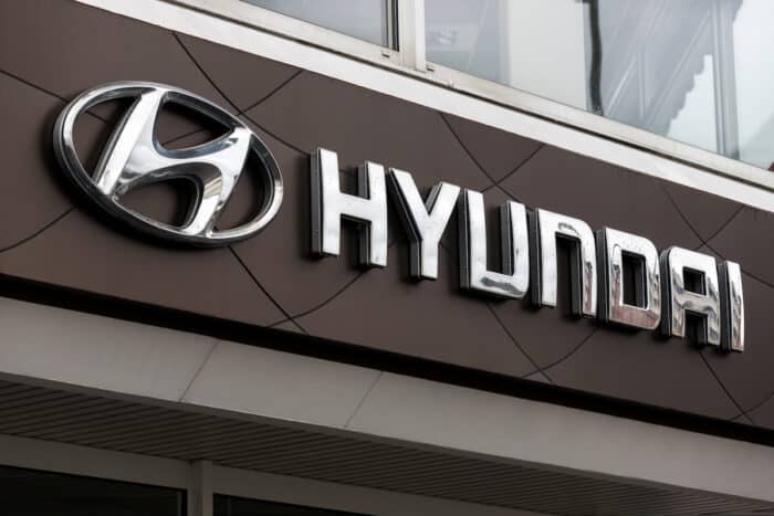 Photo of Hyundai sign.