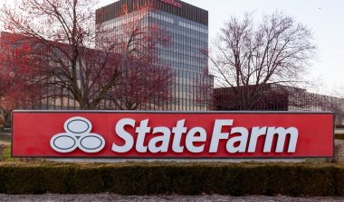 State Farm corporate headquarters in Bloomington, Illinois, USA.