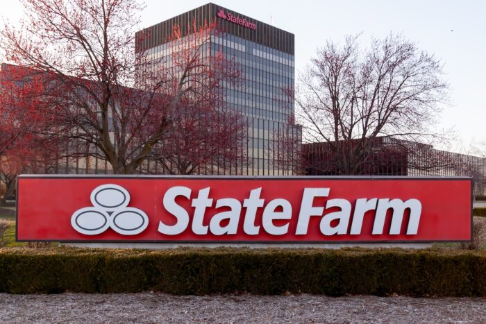 State Farm headquarters in Bloomington, Illinois, USA.