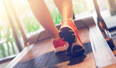 Woman running on a treadmill