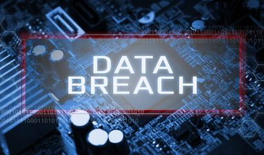Virtual screen showing DATA BREACH.