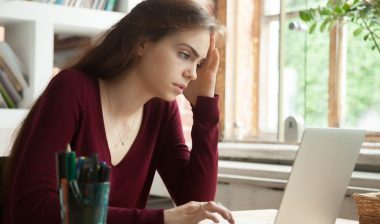 Frustrated student remote learning