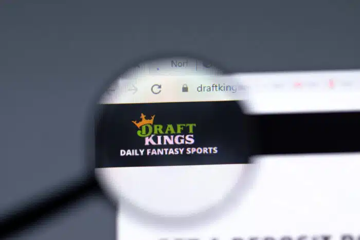 DraftKings website in browser with company logo