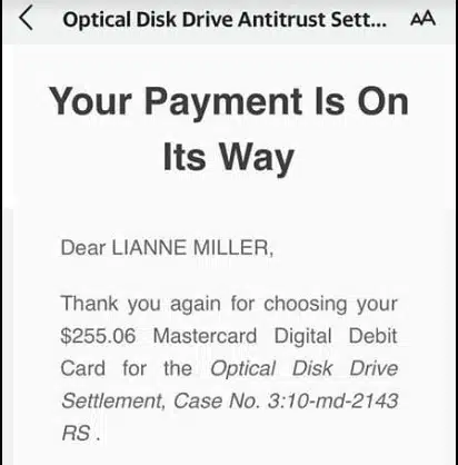 Dollars for Disk FB 6-10-22 settlement payments