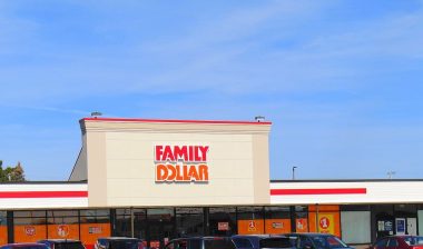 Exterior of a Family Dollar store.