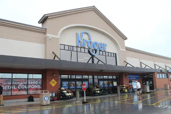 Exterior of a Kroger store in Shepherdsville, KY - gouda, class action, false advertising