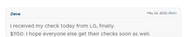 LG Refrigerator Site 5-27-22 settlement payments