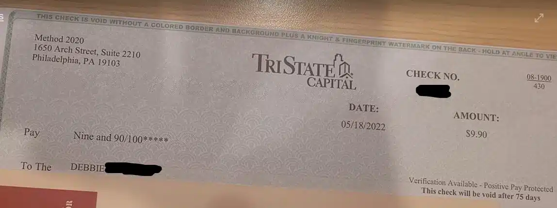 Method FB 5-24-22 settlement payments