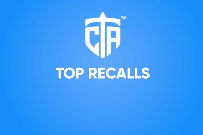 Top Class Actions logo with text that reads 'top recalls' against blue background.