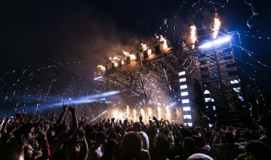 Concertgoers attending a live music show.