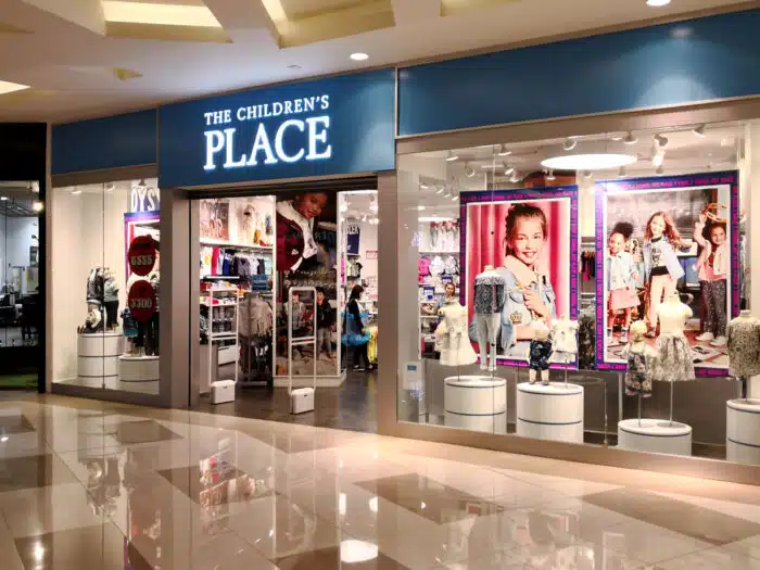 Exterior of a The Children's Place store inside a mall - The Children's Place recall, romper