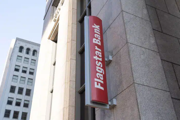 A Flagstar Bank sign on its office building in Detroit, Michigan, USA - class action, data breach