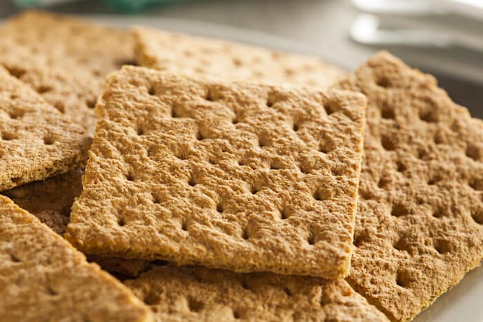 Close up of Healthy Graham Crackers on a Plate.