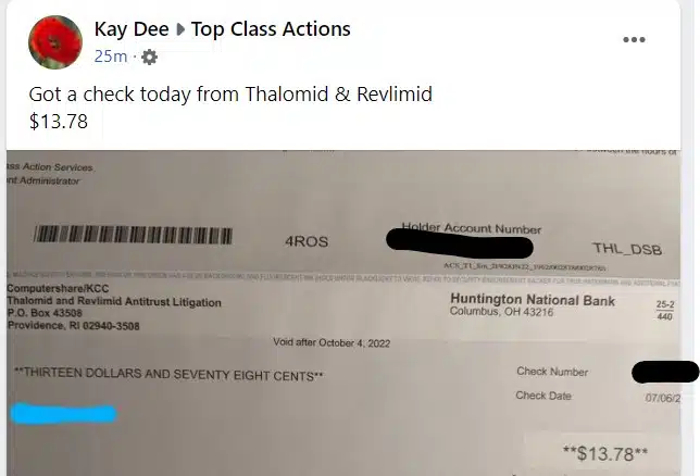 Cancer Meds FB 7-11-22 settlement checks