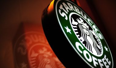 Starbucks Signage in shopping mall.