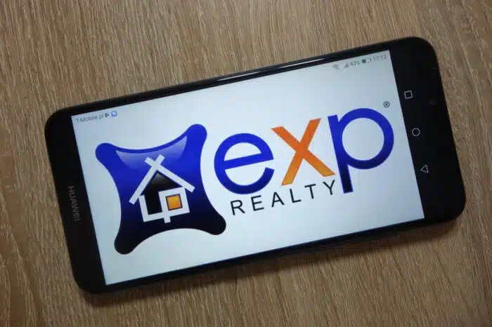 eXp Realty logo displayed on smartphone
