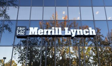 The Merrill Lynch sign is seen on the Triangle Building in San Jose, California.